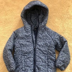 GAP Blue Floral Puffer Jacket 5T